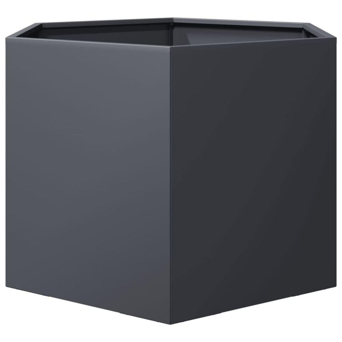 VIDAXL Jardiniere anthracite hexagone 69x60x45 cm acier