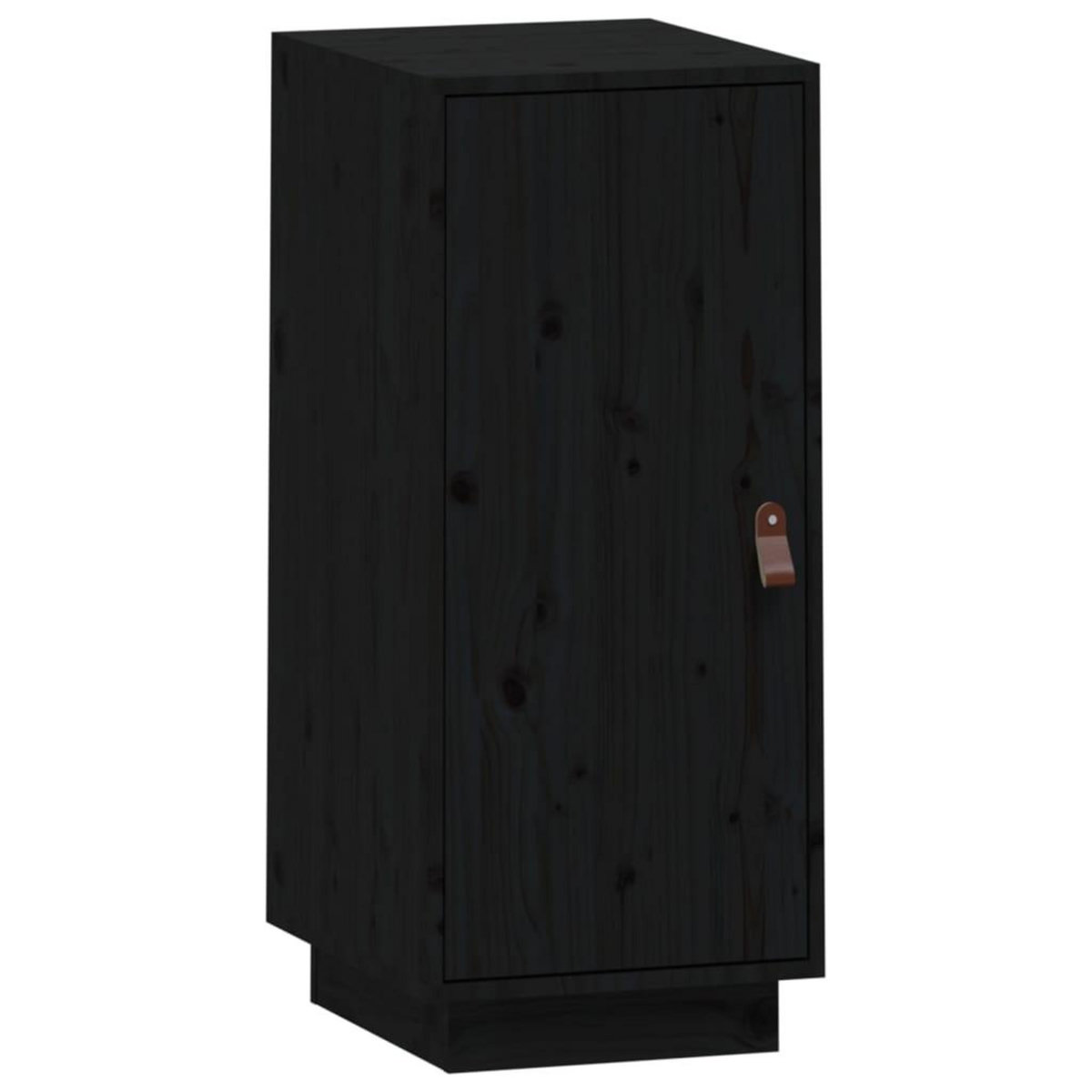 VIDAXL Buffet Noir 34x40x75 cm Bois massif de pin