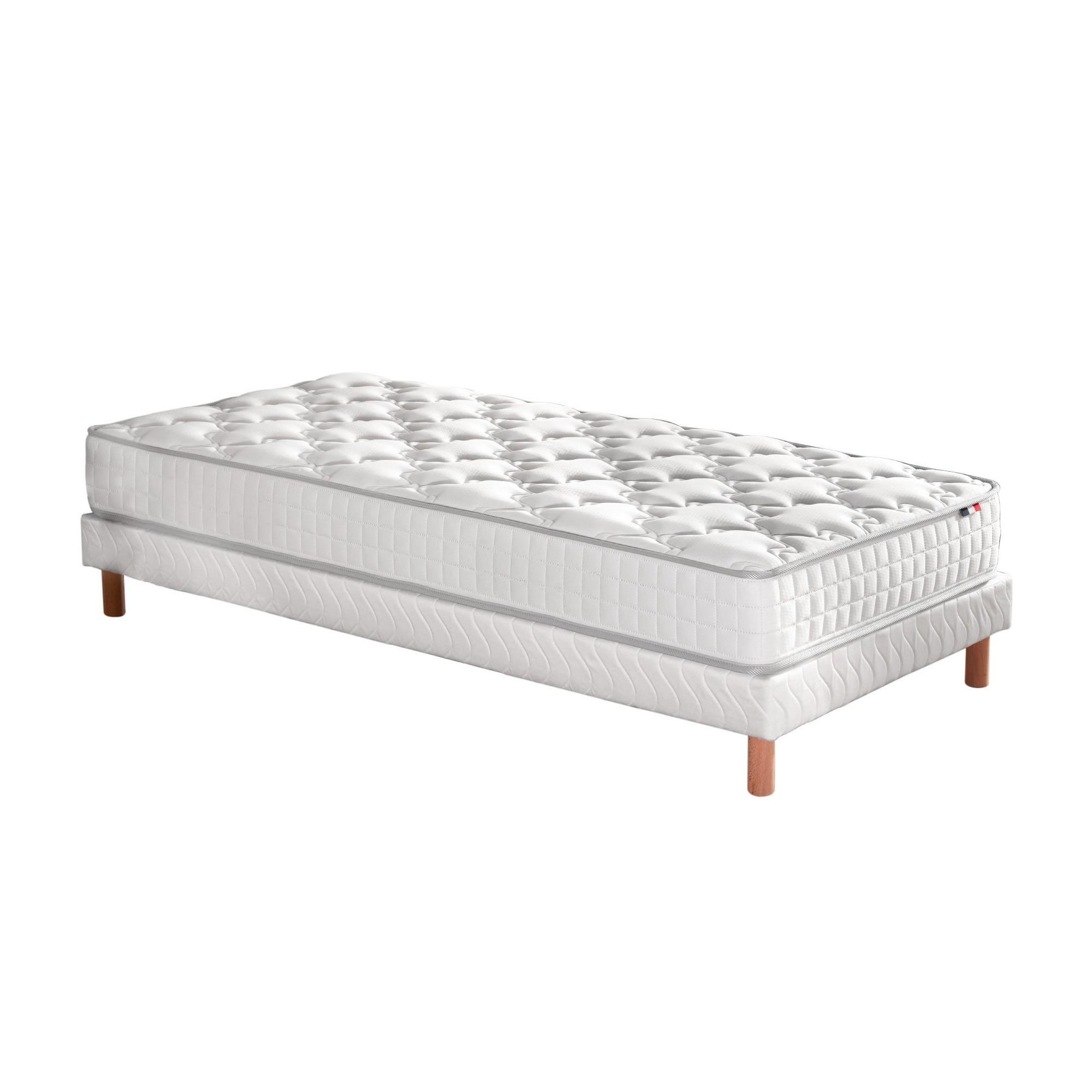Voir la diapositive 1 : IDLITERIE Ensemble matelas ressorts ensachés, SPECTRE + Sommier tapissier