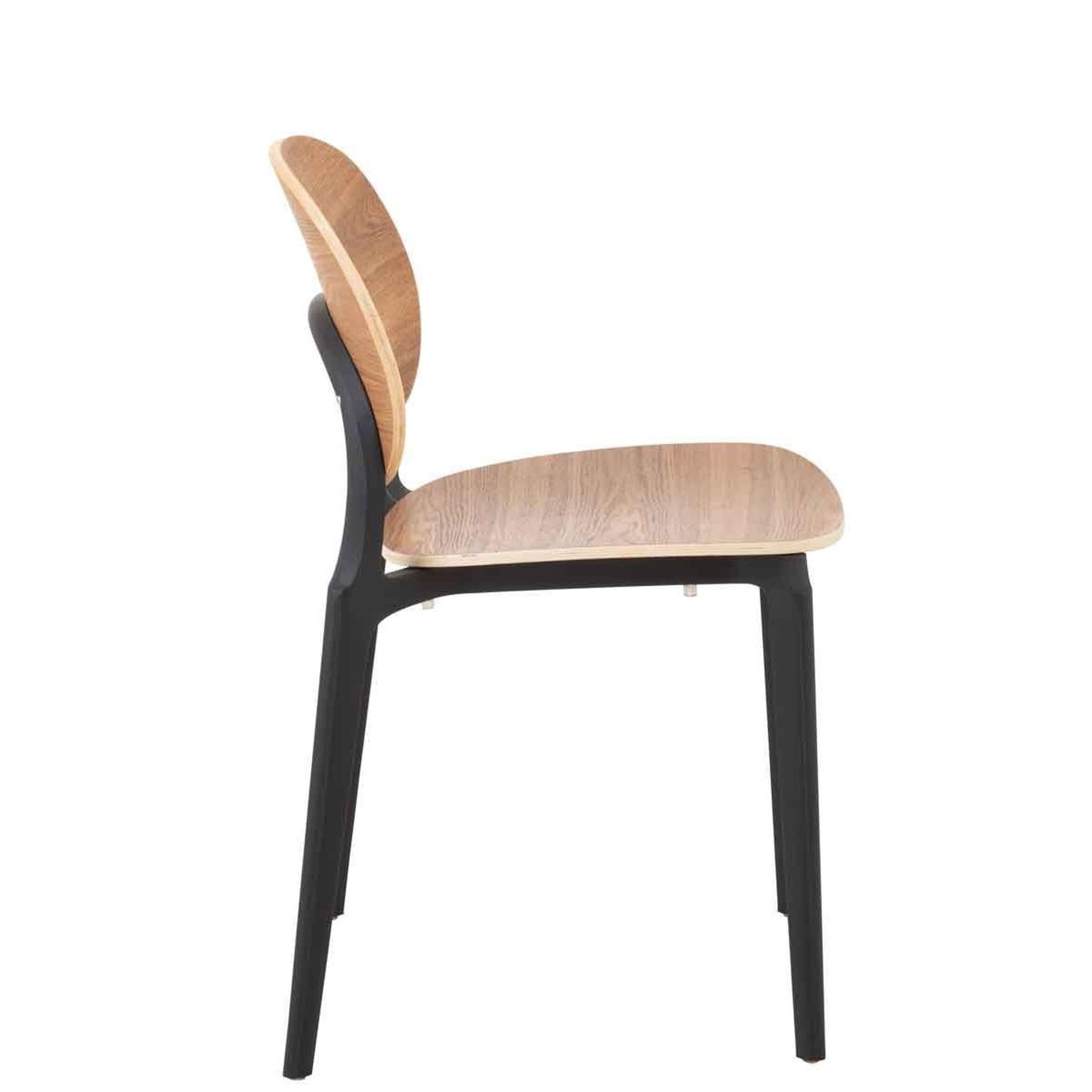Voir la diapositive 3 : J-LINE Chaise design  finama  82cm naturel & noir