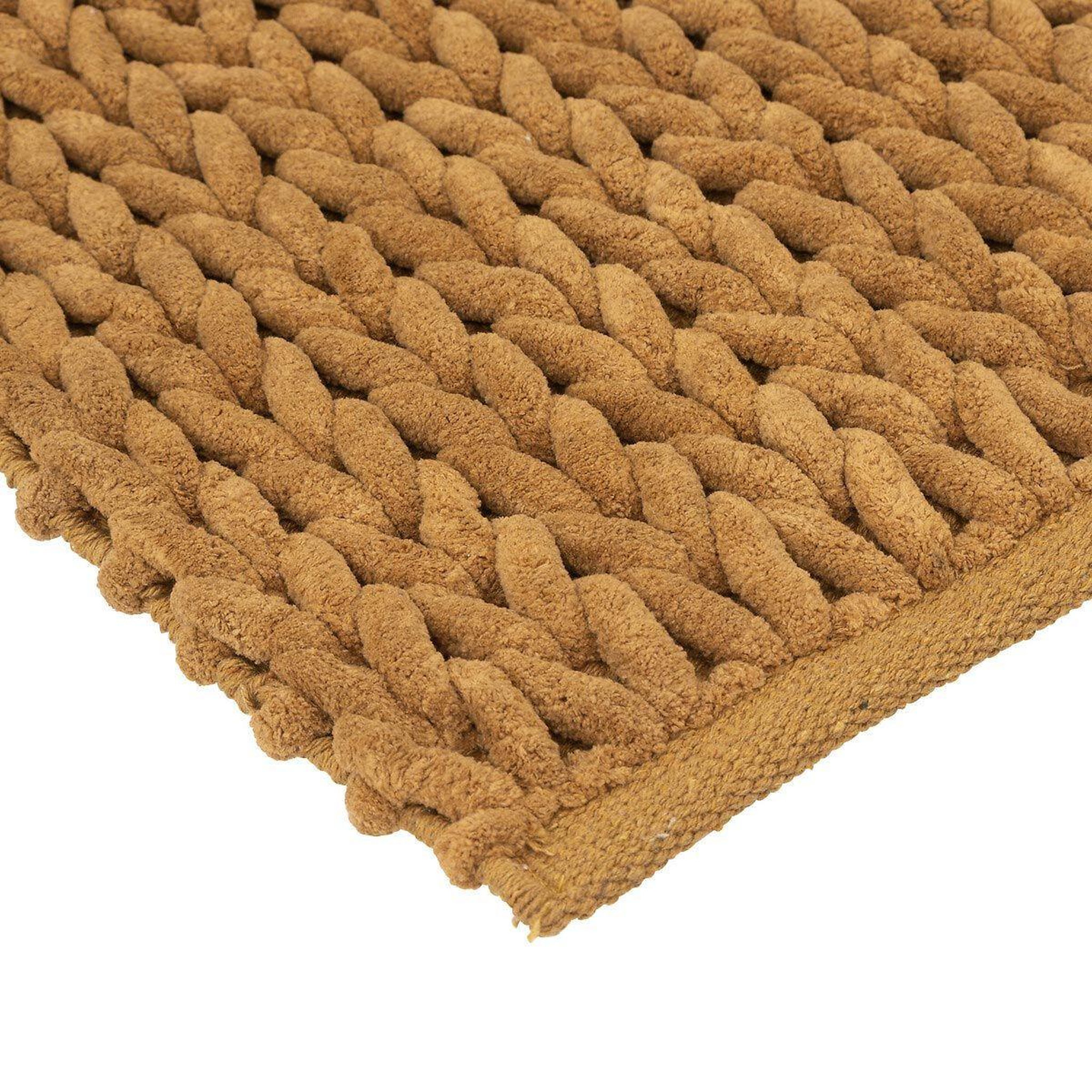 Voir la diapositive 2 : FIVE Tapis de salle de bain  tissé épais  50x120cm moutarde