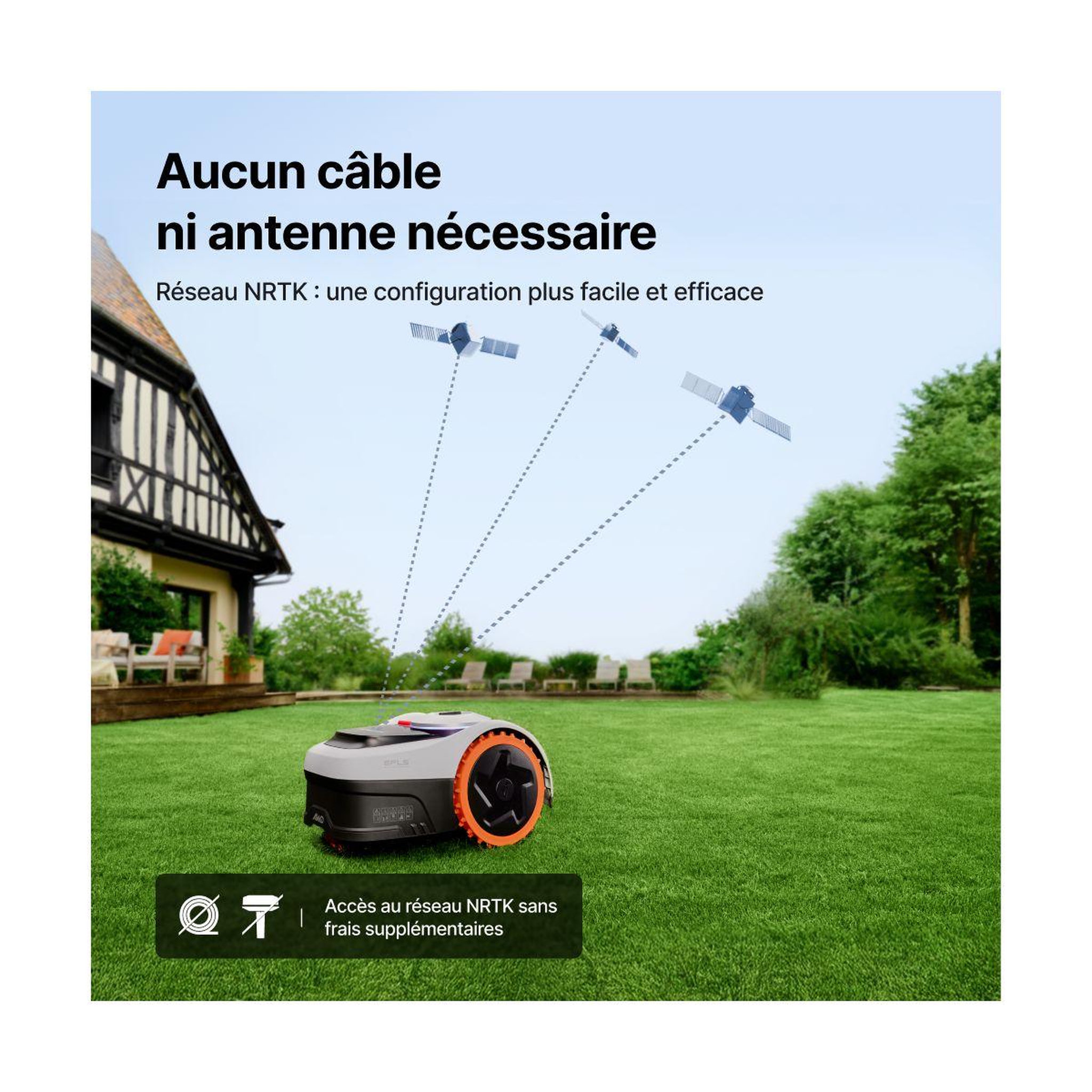 Voir la diapositive 2 : NAVIMOW Robot tondeuse i208 AWD - sans fil périphérique ni antenne, 3 roues motrices, pentes 45%, cartographie auto, 800m²