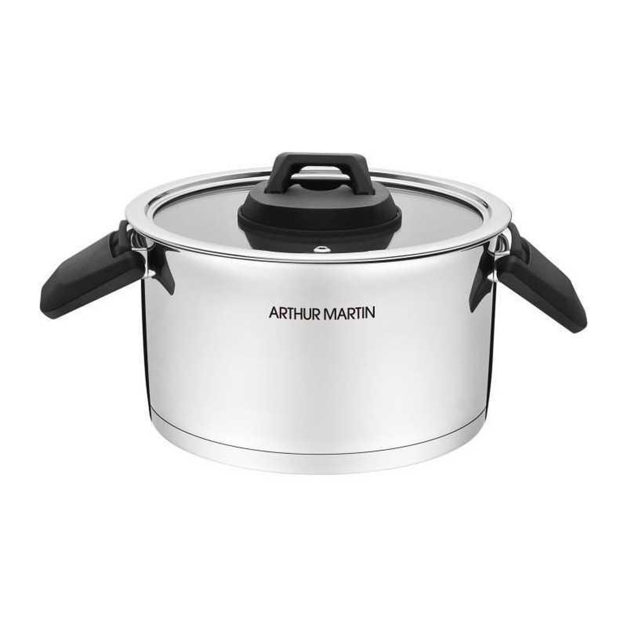Voir la diapositive 3 : Arthur Martin Arthur martin am6321 – set de 3 casseroles en acier inoxydable avec poignées pliables