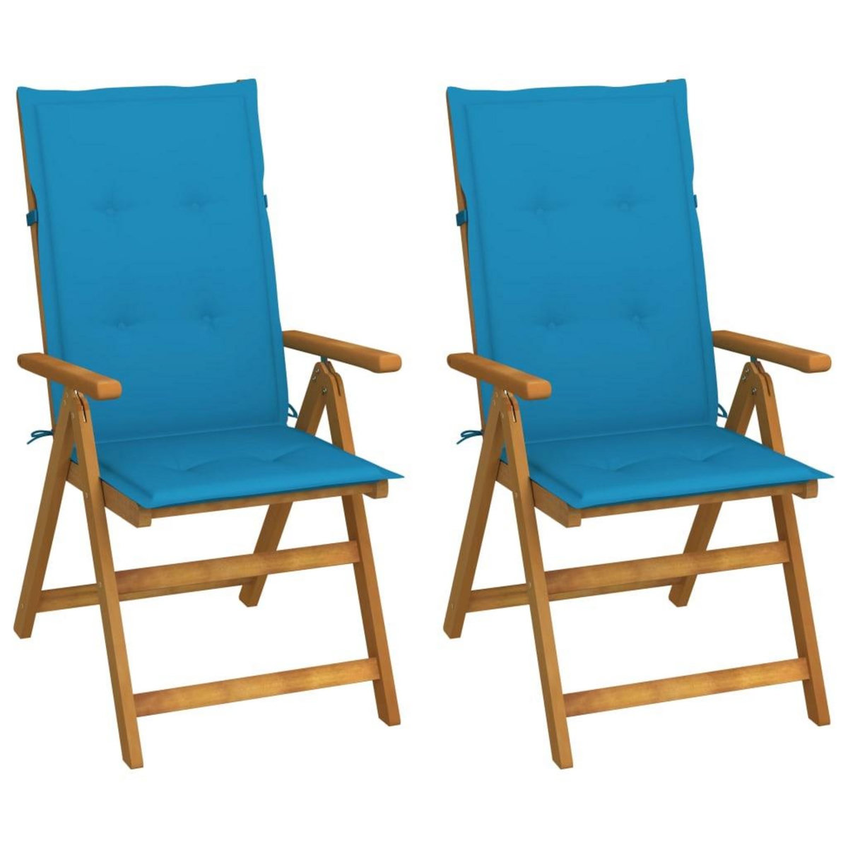 VIDAXL Chaises inclinables de jardin lot de 2 et coussins Bois acacia