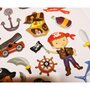  Scène à décorer pour enfants - L'île aux pirates - Stickers Puffies