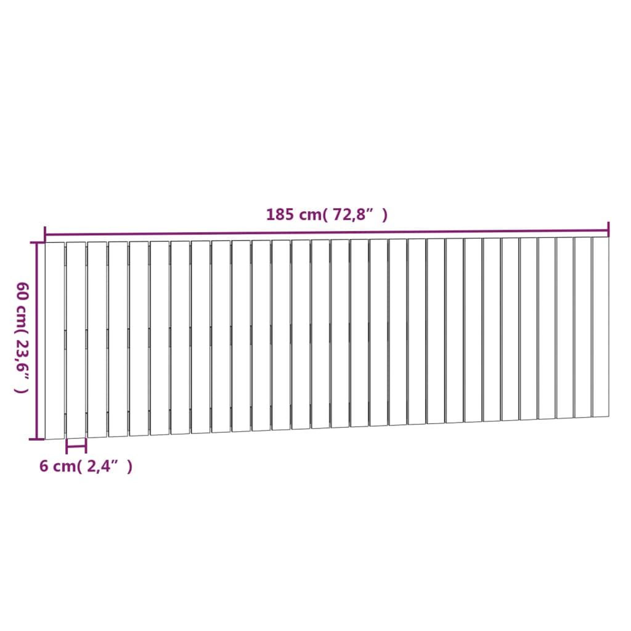 Voir la diapositive 6 : VIDAXL Tete de lit murale Noir 185x3x60 cm Bois massif de pin
