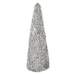 Paris Prix Statue Déco  Sapin Enneigé  65cm Blanc & Marron