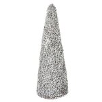 Paris Prix Statue Déco  Sapin Enneigé  65cm Blanc & Marron