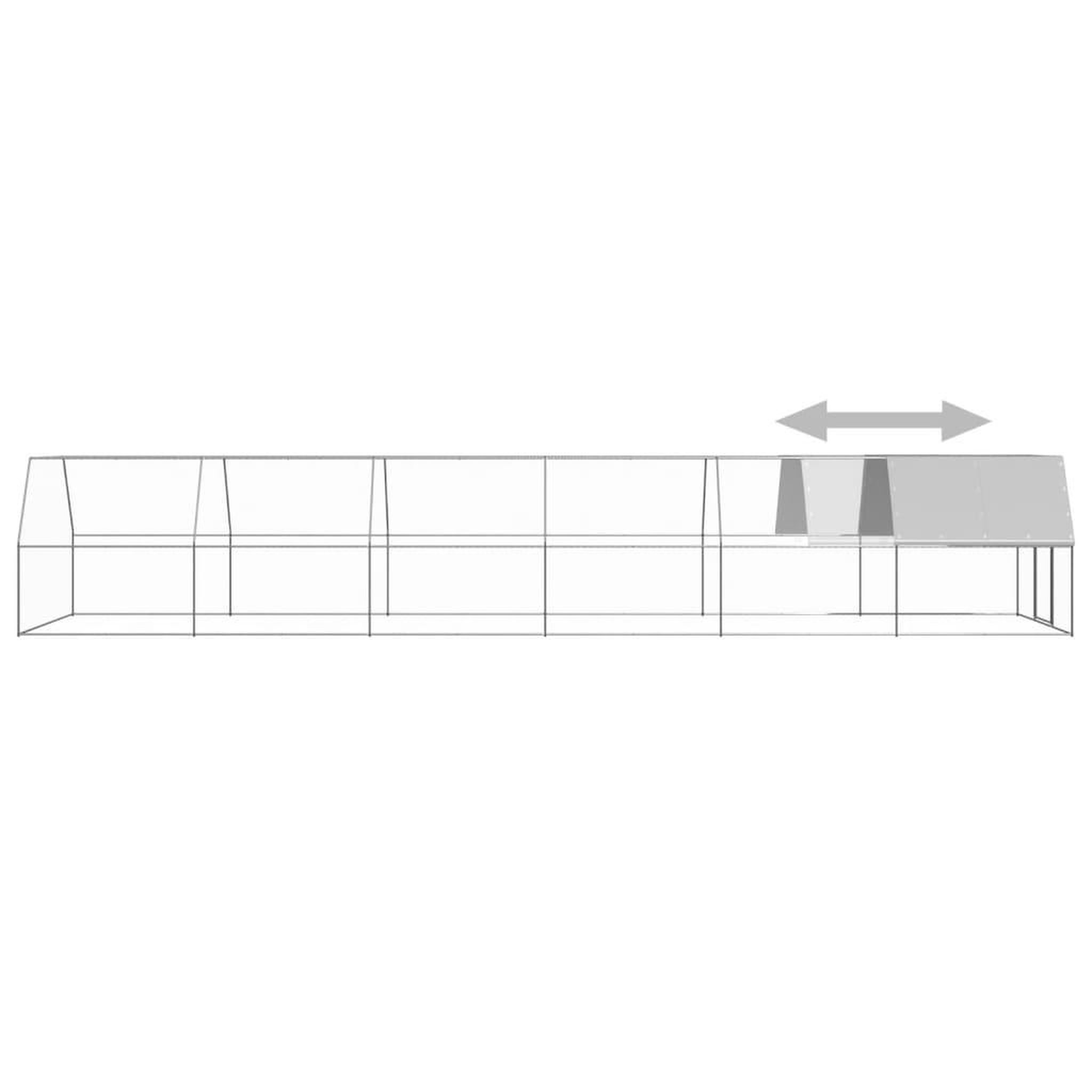 Voir la diapositive 4 : VIDAXL Poulailler d'exterieur 3x12x2 m Acier galvanise