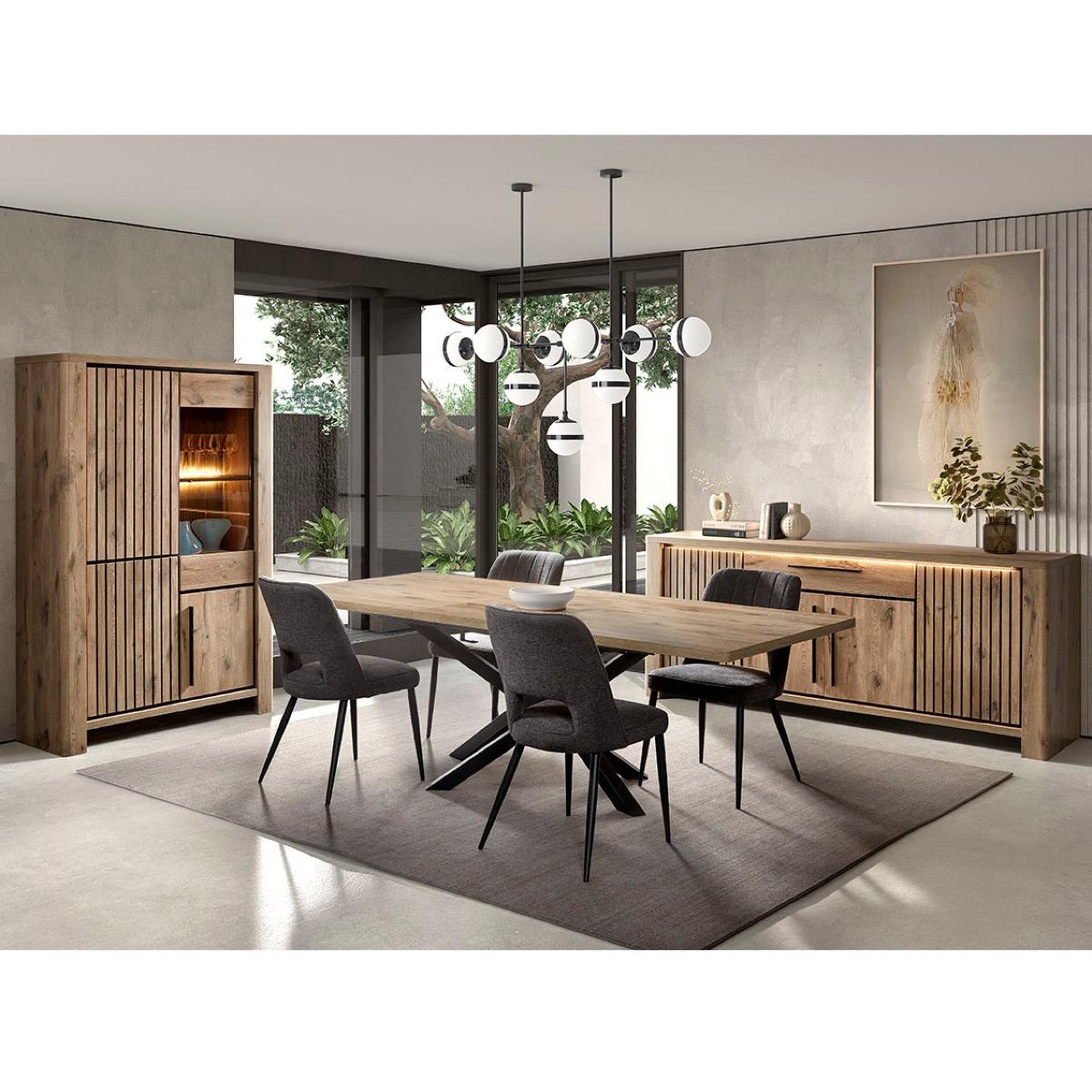 Voir la diapositive 3 : JLC KREATION Table à manger extensible 190-240 cm santorini
