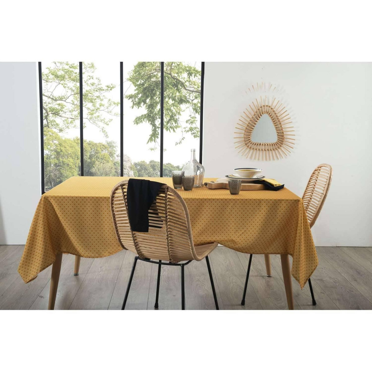 ATMOSPHERA Nappe anti-tache rectangulaire Sarasota - 140 x 240 cm - Jaune