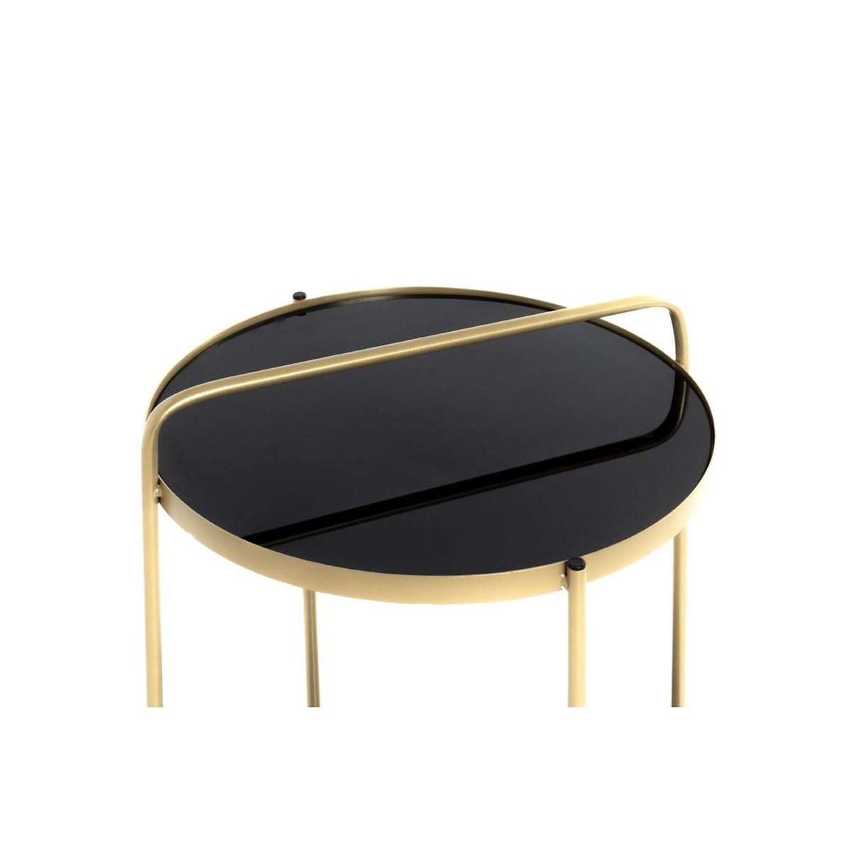 Paris Prix Table d'Appoint Design  Proty  51cm Or & Noir