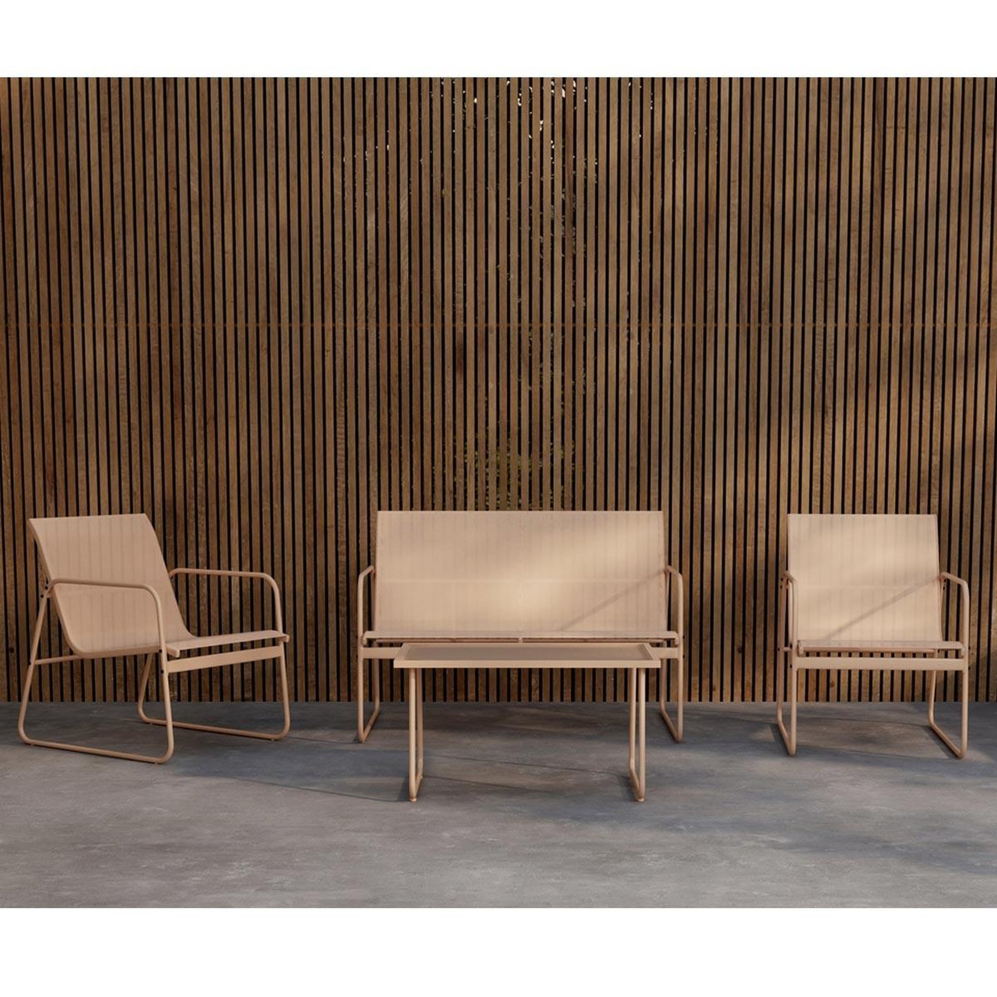 Voir la diapositive 3 : Paris Prix Salon de jardin 4 places  scopello  110cm beige