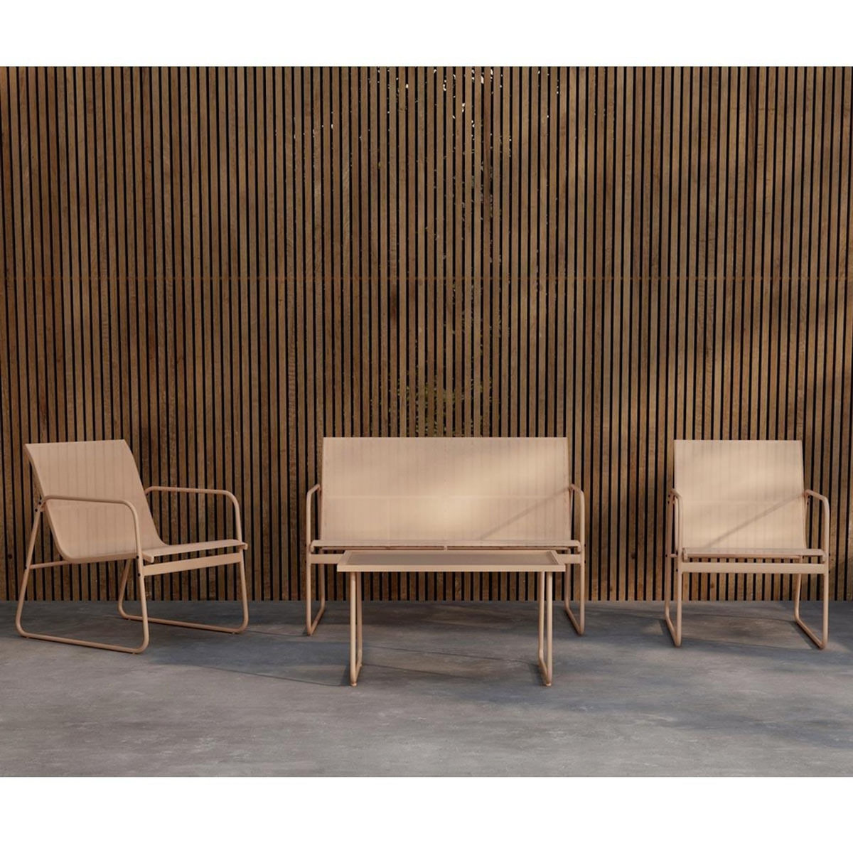 Paris Prix Salon de Jardin 4 Places  Scopello  110cm Beige