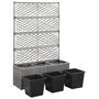 Voir la diapositive 4 : VIDAXL Lit sureleve en treillis 3 pots 83x30x130cm Resine tressee Gris