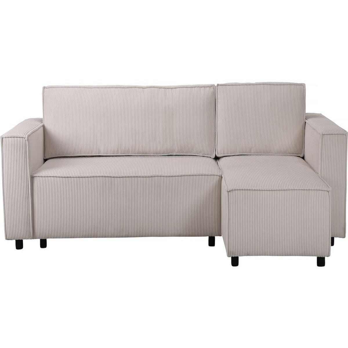 Habitat et Jardin Canapé d'angle en velours côtelé  Montaigne S  - 3 places - Beige