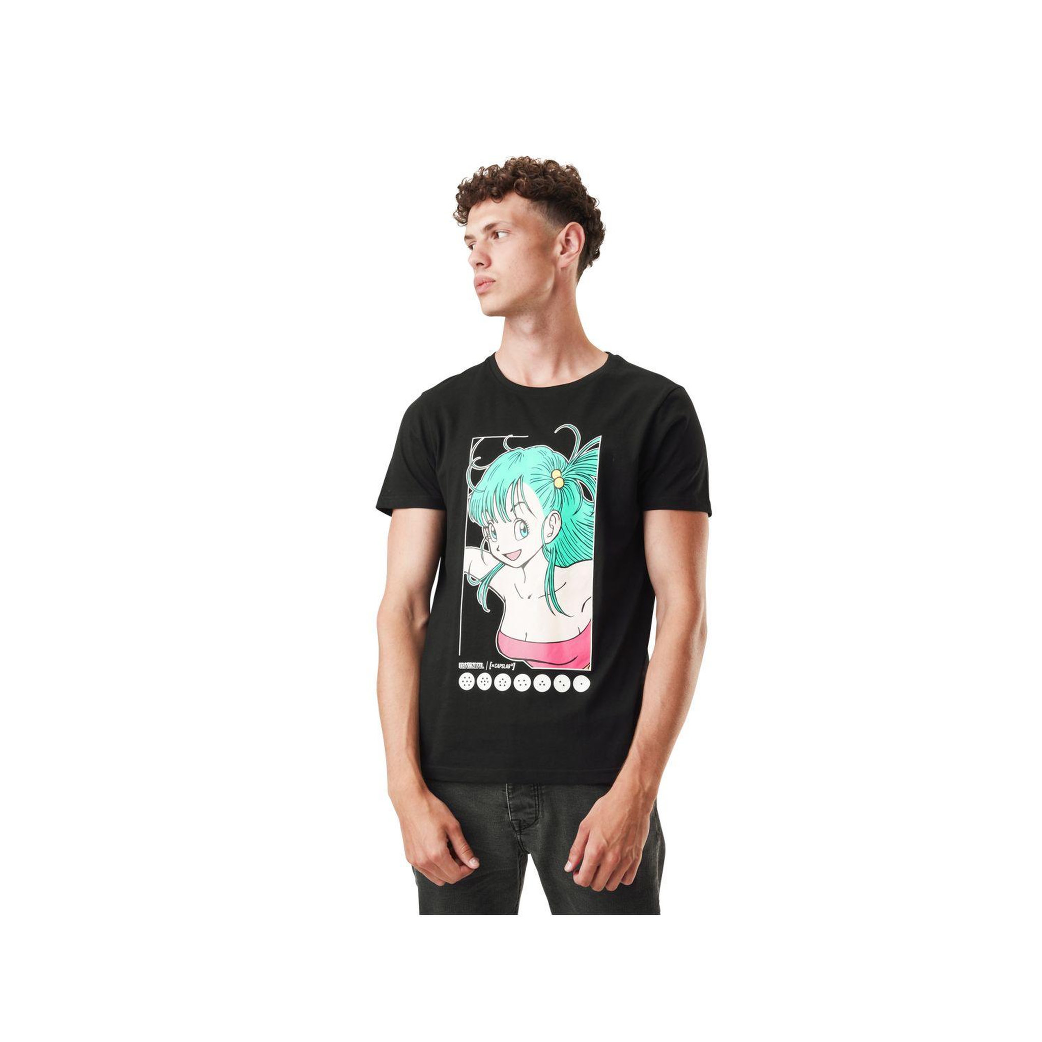 Voir la diapositive 1 : CAPSLAB T-shirt homme en coton col rond dragon ball bulma