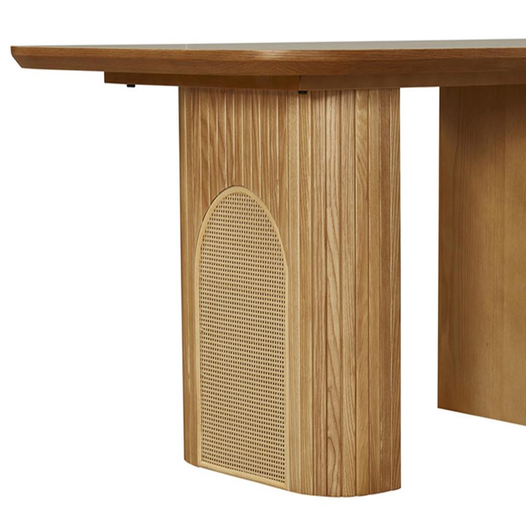 Voir la diapositive 6 : LISA DESIGN Milazzo - table basse - bois plaqué chêne et cannage - 120 cm