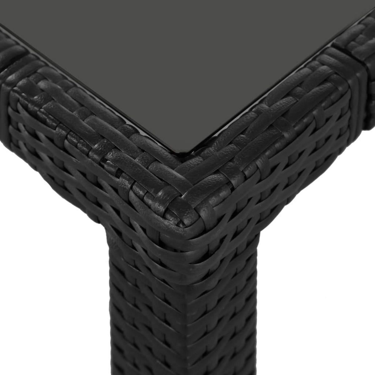 VIDAXL Ensemble a manger d'exterieur 9 pcs Resine tressee Noir