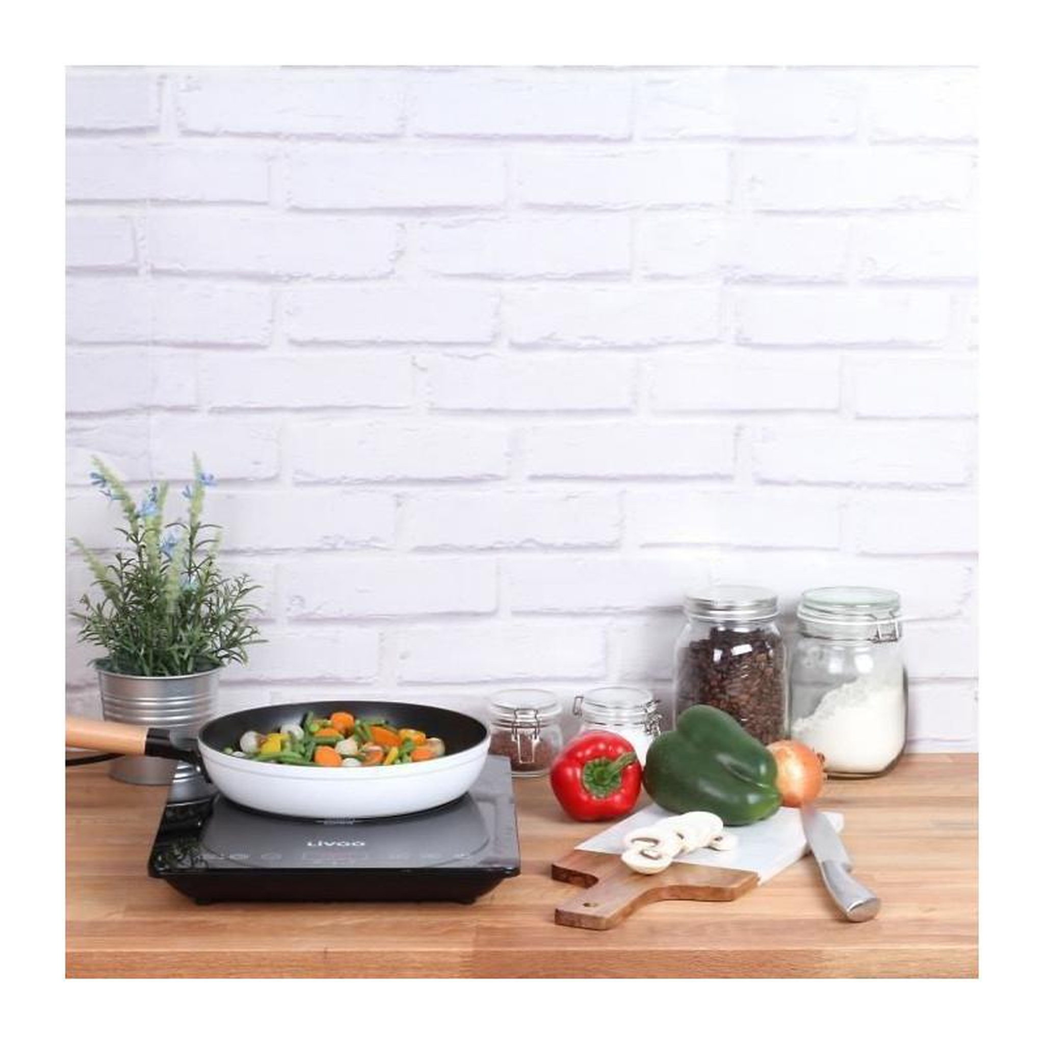 Voir la diapositive 3 : LIVOO Table à induction posable 2 feux 3500w noir - DOC236