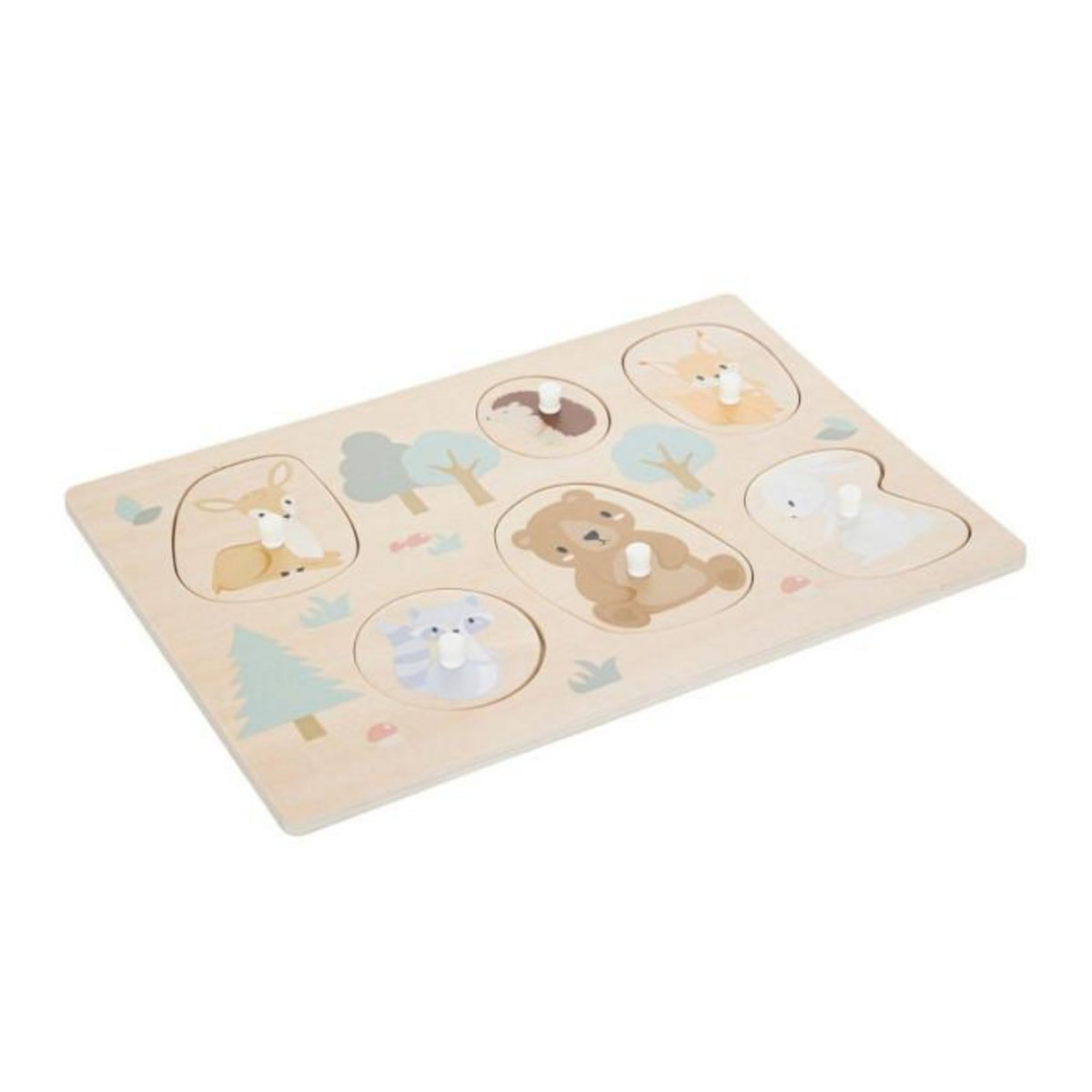 Atmosphera Kids Puzzle Bébé 6 Pièces  Animaux  30cm Naturel