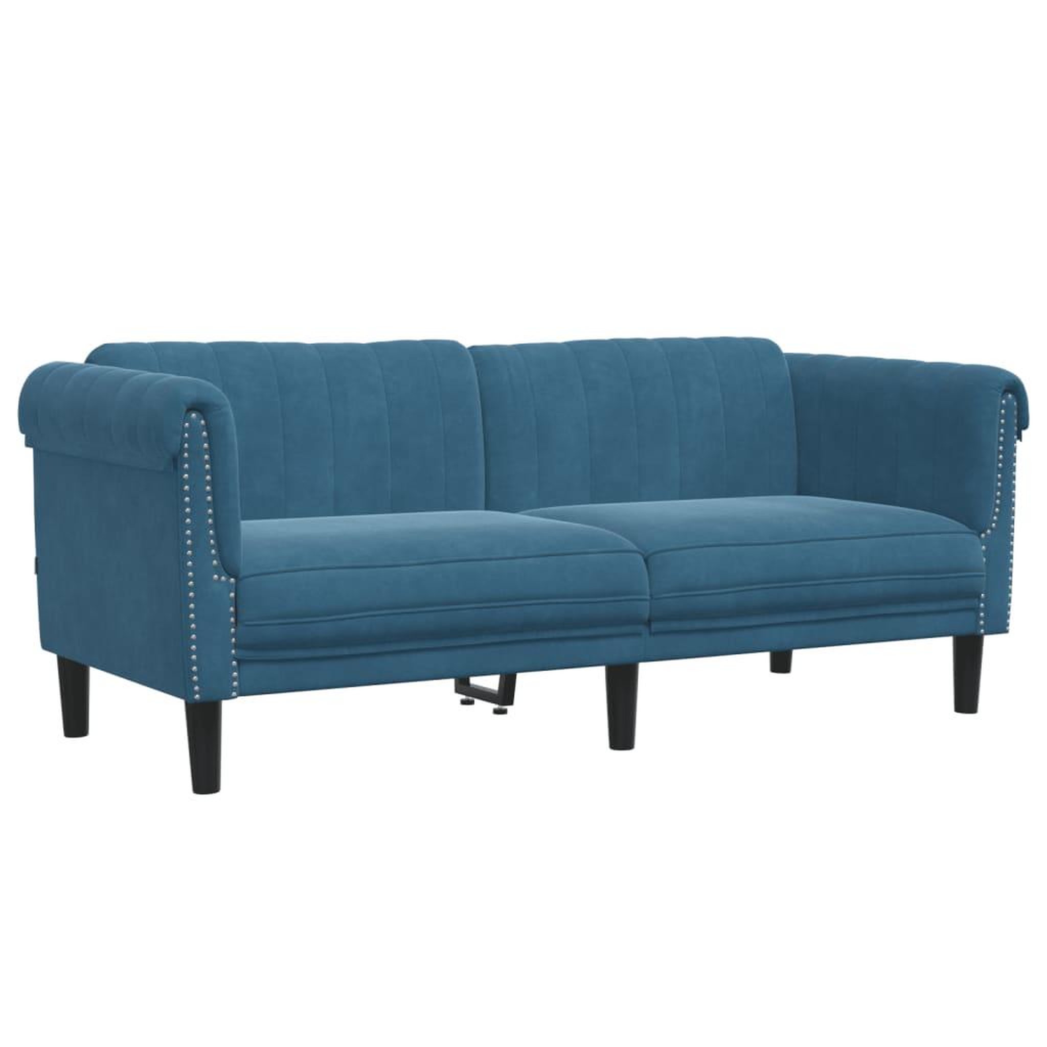 Voir la diapositive 2 : VIDAXL Canape a 2 places bleu velours