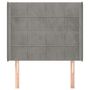 Voir la diapositive 3 : VIDAXL Tete de lit avec oreilles Gris clair 93x16x118/128 cm Velours