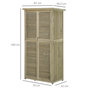 Voir la diapositive 3 : OUTSUNNY Armoire de jardin abri jardin remise pour outils sur pied dim. 79L x 42l x 160H cm 2 étagères portes persiennes toit bitumé étanche bois pin autoclave gris