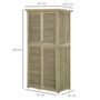 Voir la diapositive 3 : OUTSUNNY Armoire de jardin abri jardin remise pour outils sur pied dim. 79L x 42l x 160H cm 2 étagères portes persiennes toit bitumé étanche bois pin autoclave gris