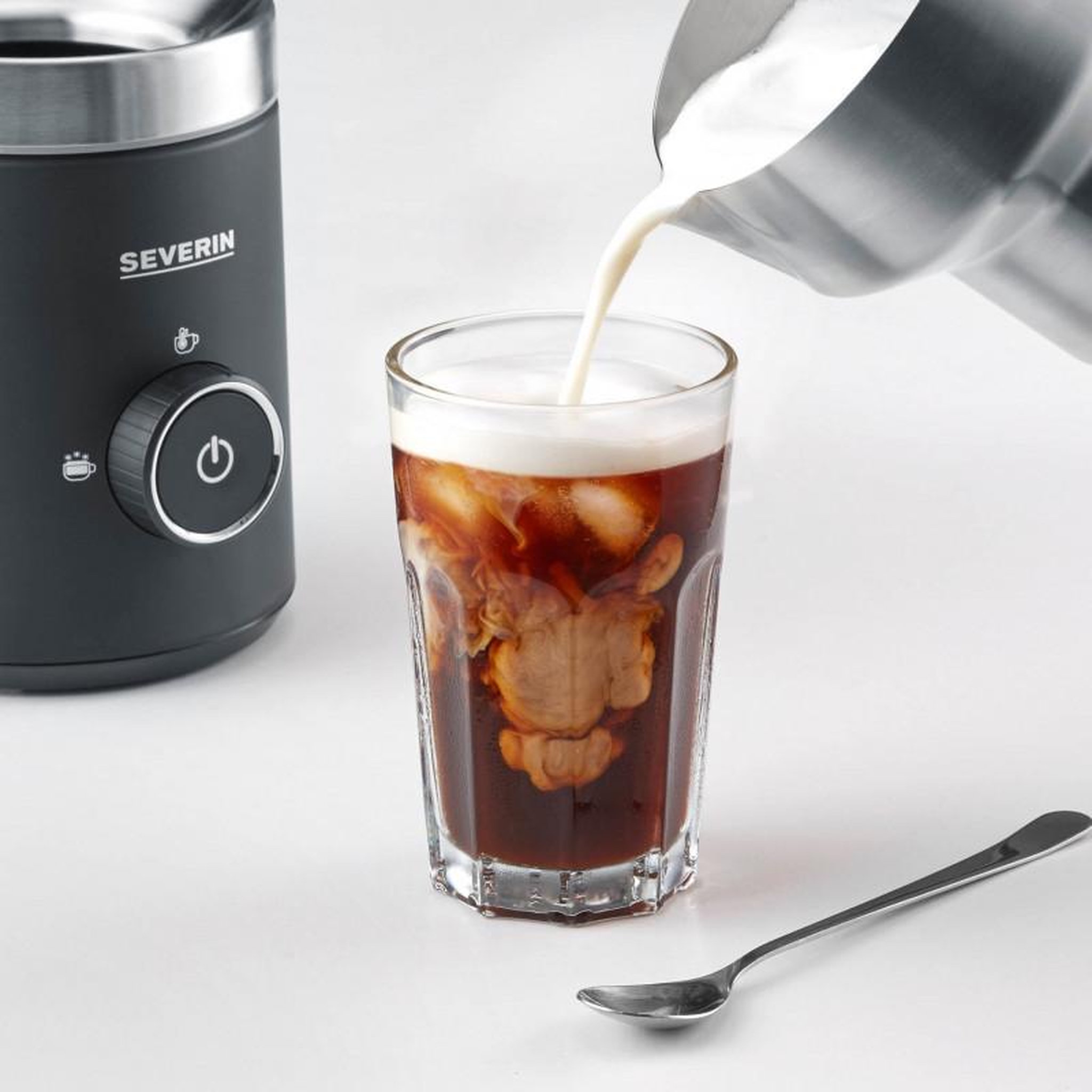 Voir la diapositive 4 : SEVERIN Emulsionneur de lait 500w 0.5l inox/noir - sm3585