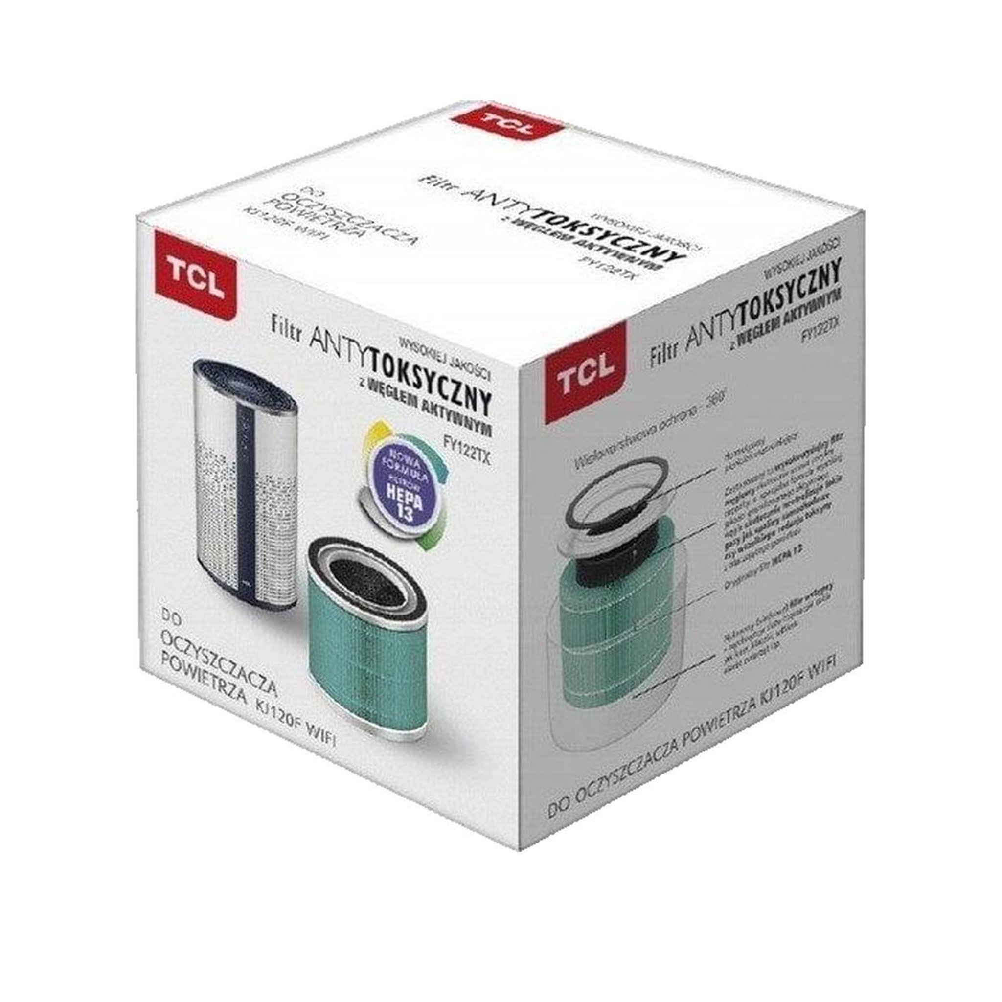 Voir la diapositive 2 : TCL Filtre combiné TCL FY122TX pour purificateur d'air bleuâtre