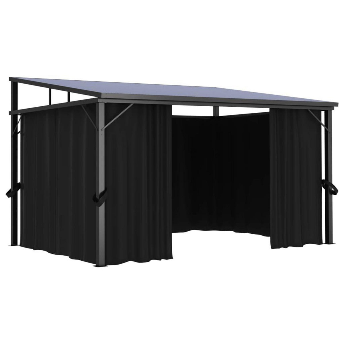 VIDAXL Belvedere avec rideau 405x294x244 cm Anthracite