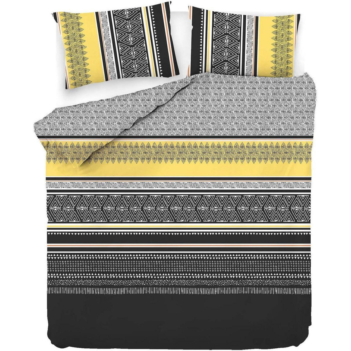Home collection Parure housse de couette 240x220cm 100%coton 55fils formas yellow