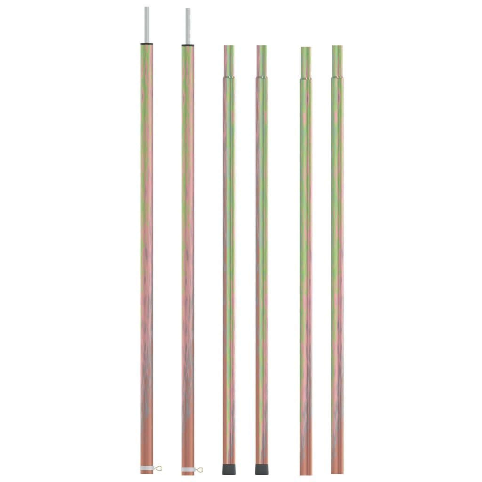 Voir la diapositive 1 : VIDAXL Mats de tente telescopiques 170-255 cm 2 pcs Acier galvanise