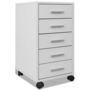 Voir la diapositive 2 : VIDAXL Caisson a tiroir de bureau avec roulettes et 5 tiroirs blanc
