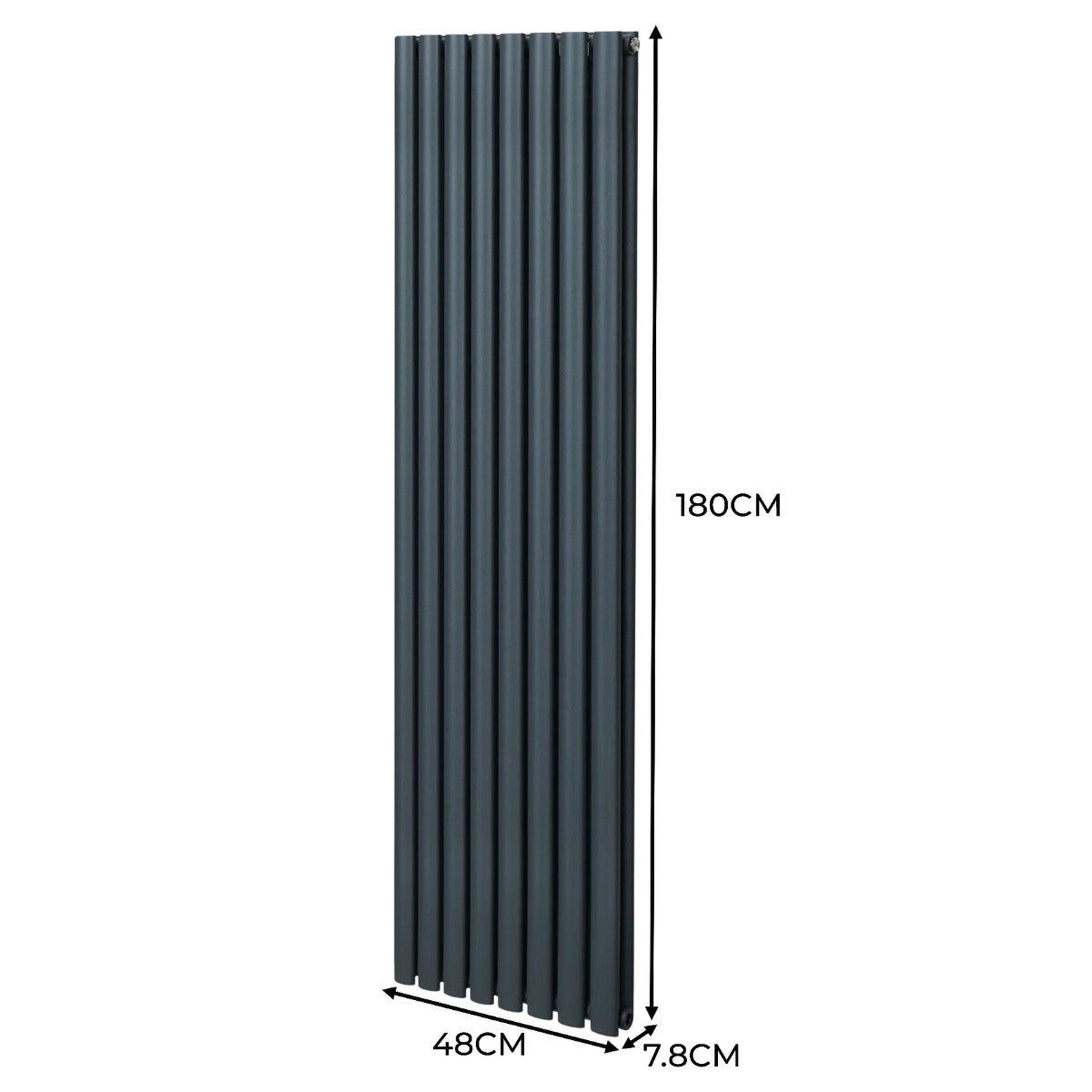 Voir la diapositive 5 : MONSTERSHOP Radiateur à colonnes ovales & robinet, 2 panneaux - 1800 x 480 mm