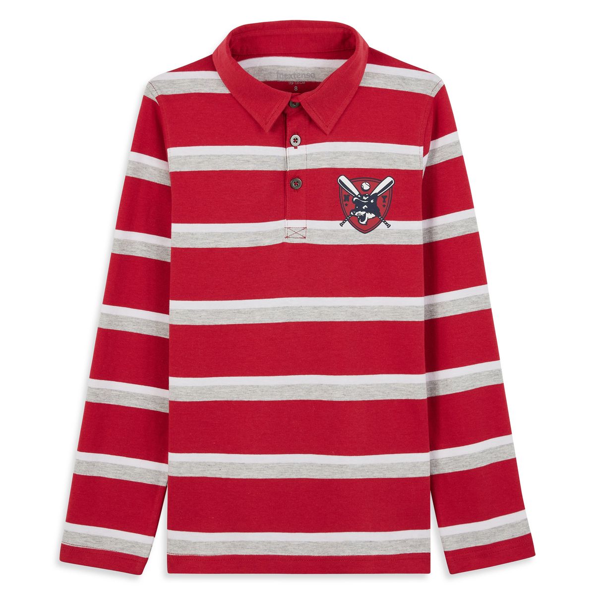 INEXTENSO Polo rayé rouge garçon en coton 