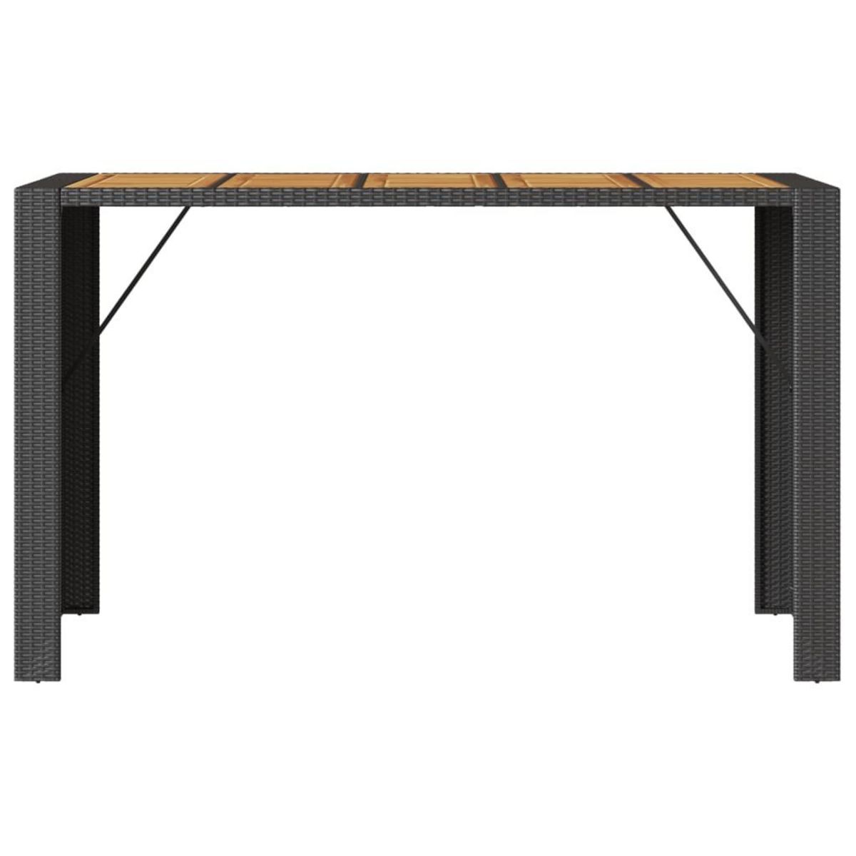 VIDAXL Table de bar de jardin et dessus en bois acacia resine tressee