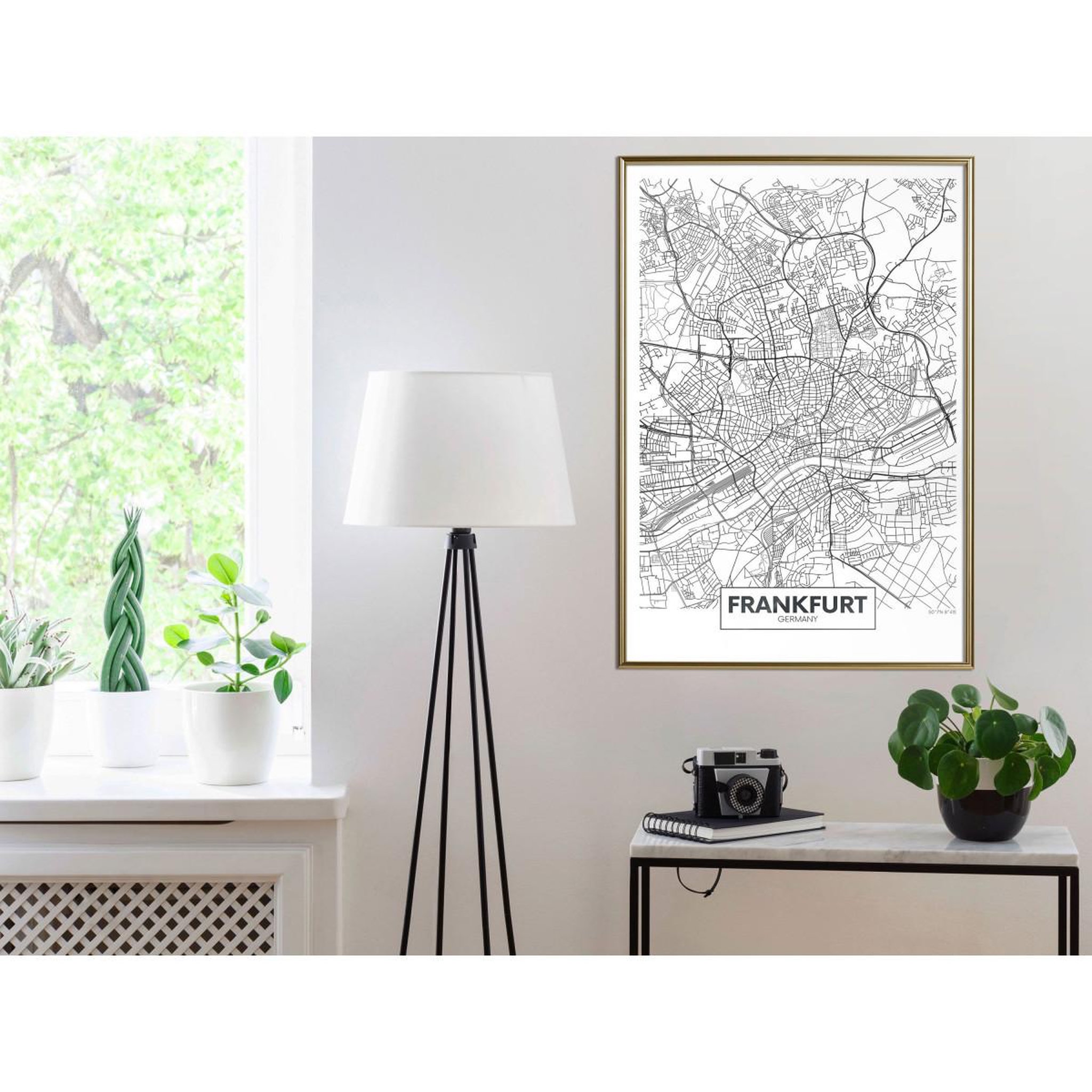 Voir la diapositive 2 : Paris Prix Affiche murale encadrée  city map frankfurt