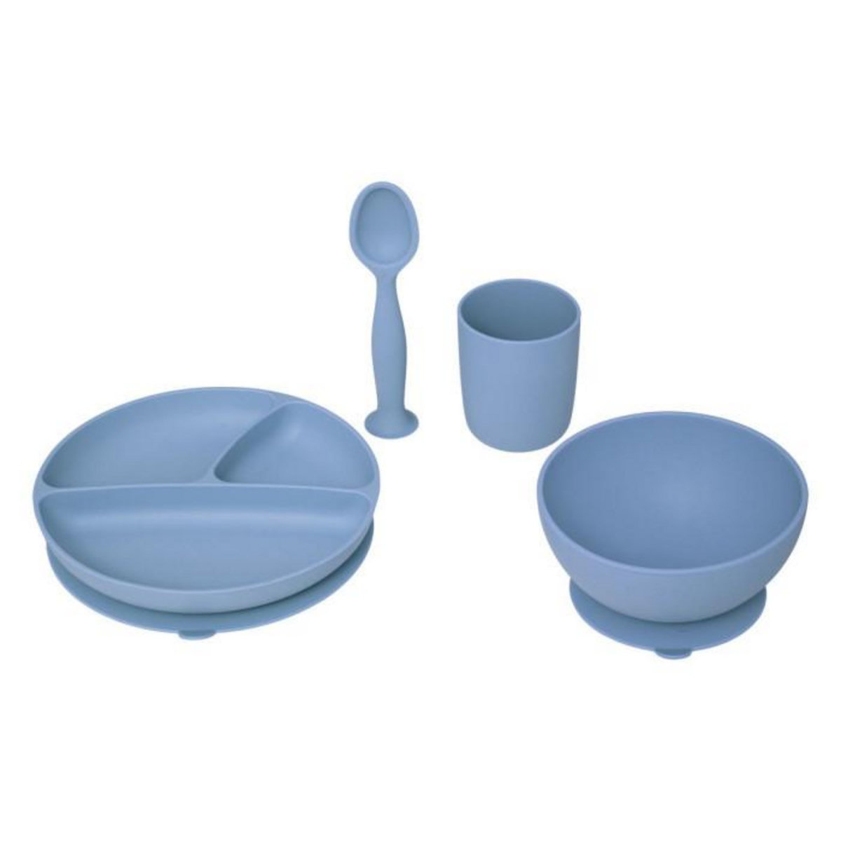 Atmosphera Kids Set Repas Enfant  Silicone  17cm Bleu