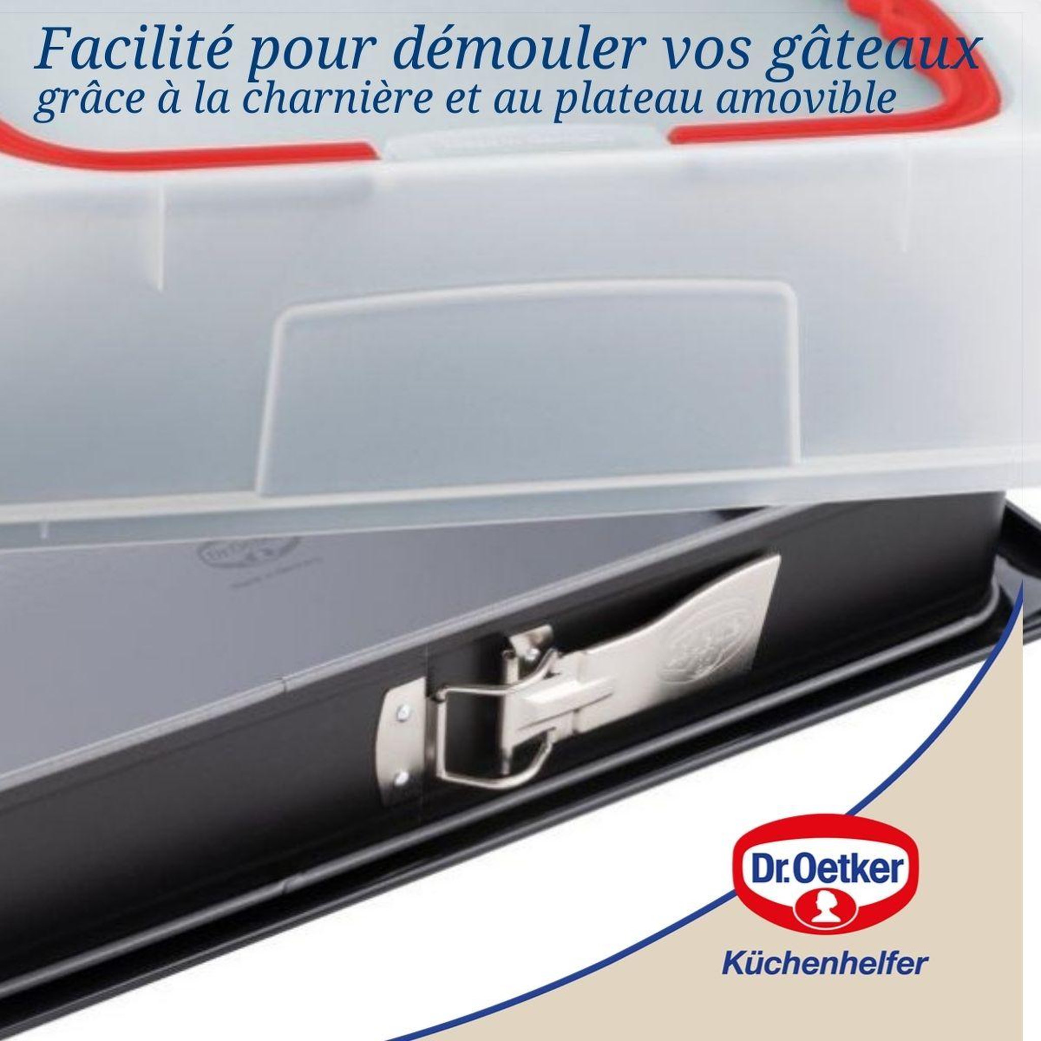 Voir la diapositive 5 : DR.OETKER Moule à charnière rectangulaire avec couvercle de transport 42 x 29 x 7 cm dr. Oetker back-idee kreativ