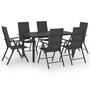Voir la diapositive 2 : VIDAXL Ensemble a manger de jardin 7 pcs noir