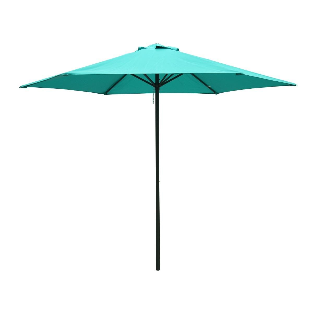GARDENSTAR Parasol droit diam 2.7 bleu + sac de rangement PUSH UP 2