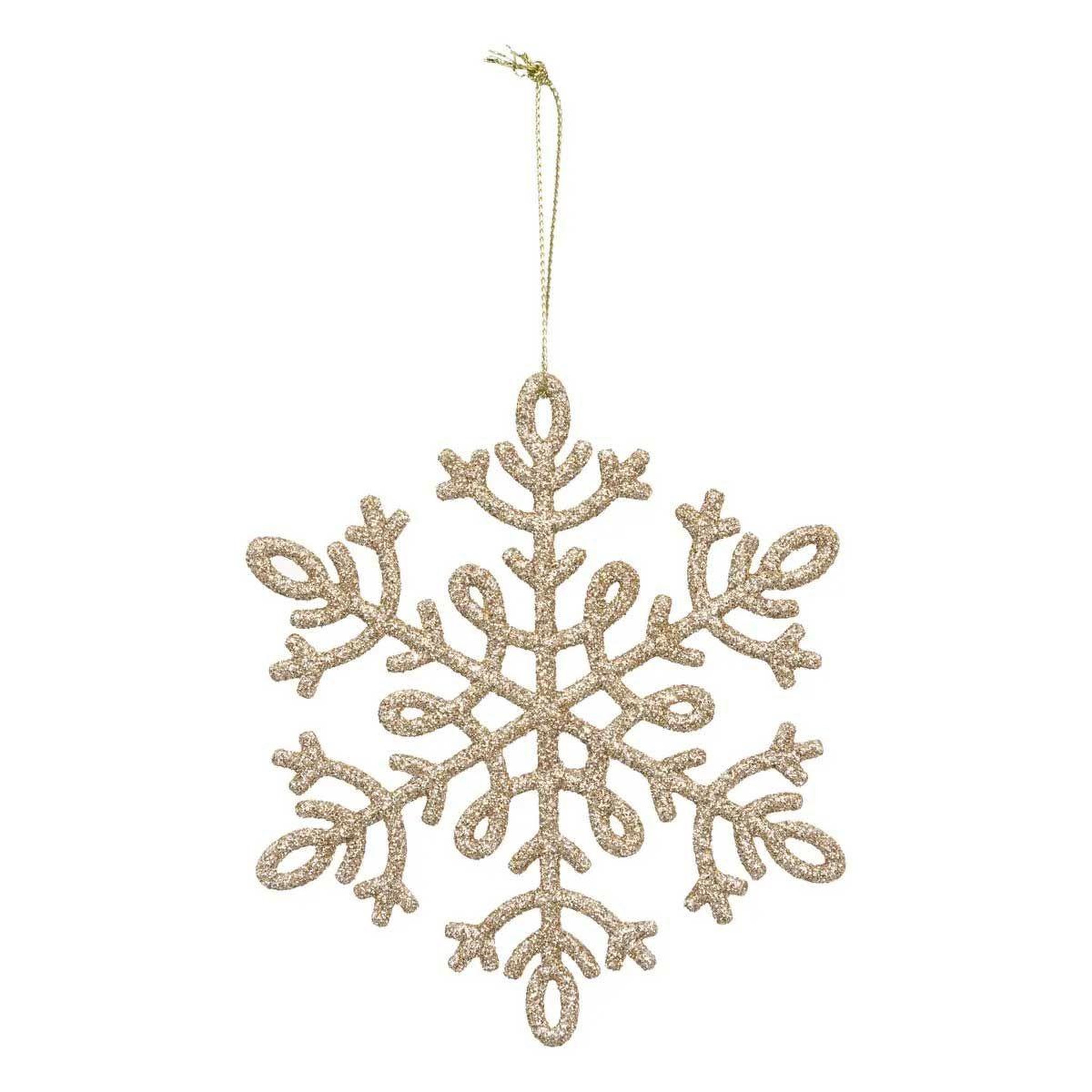 Voir la diapositive 2 : ATMOSPHERA Lot de 8 sujets de noël  flocons  11cm or