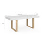 Voir la diapositive 5 : ID MARKET Table à manger extensible rectangle PHOENIX 4-8 personnes blanc pieds bois 160-200 cm