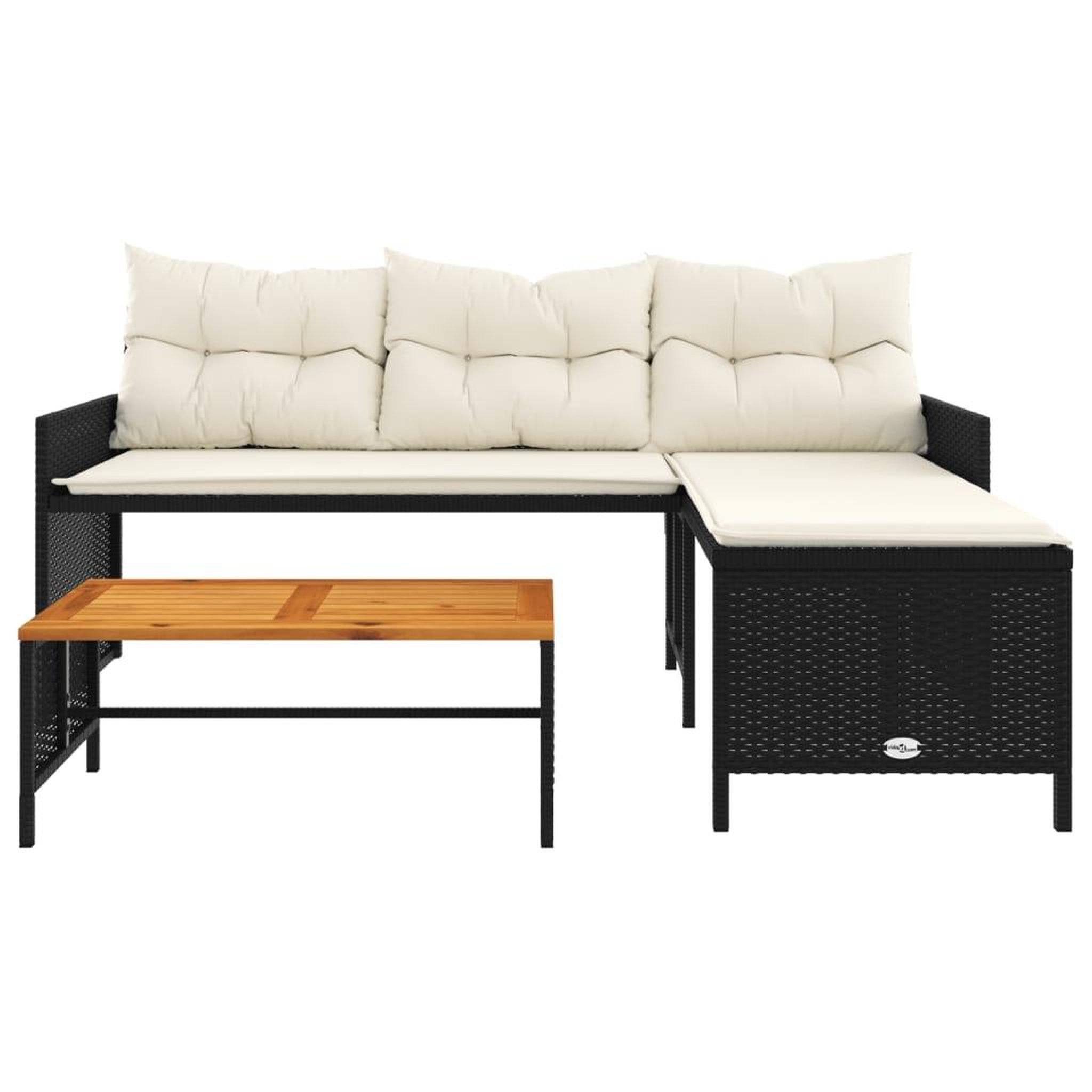 Voir la diapositive 5 : VIDAXL Canape de jardin avec table et coussins en forme de L noir