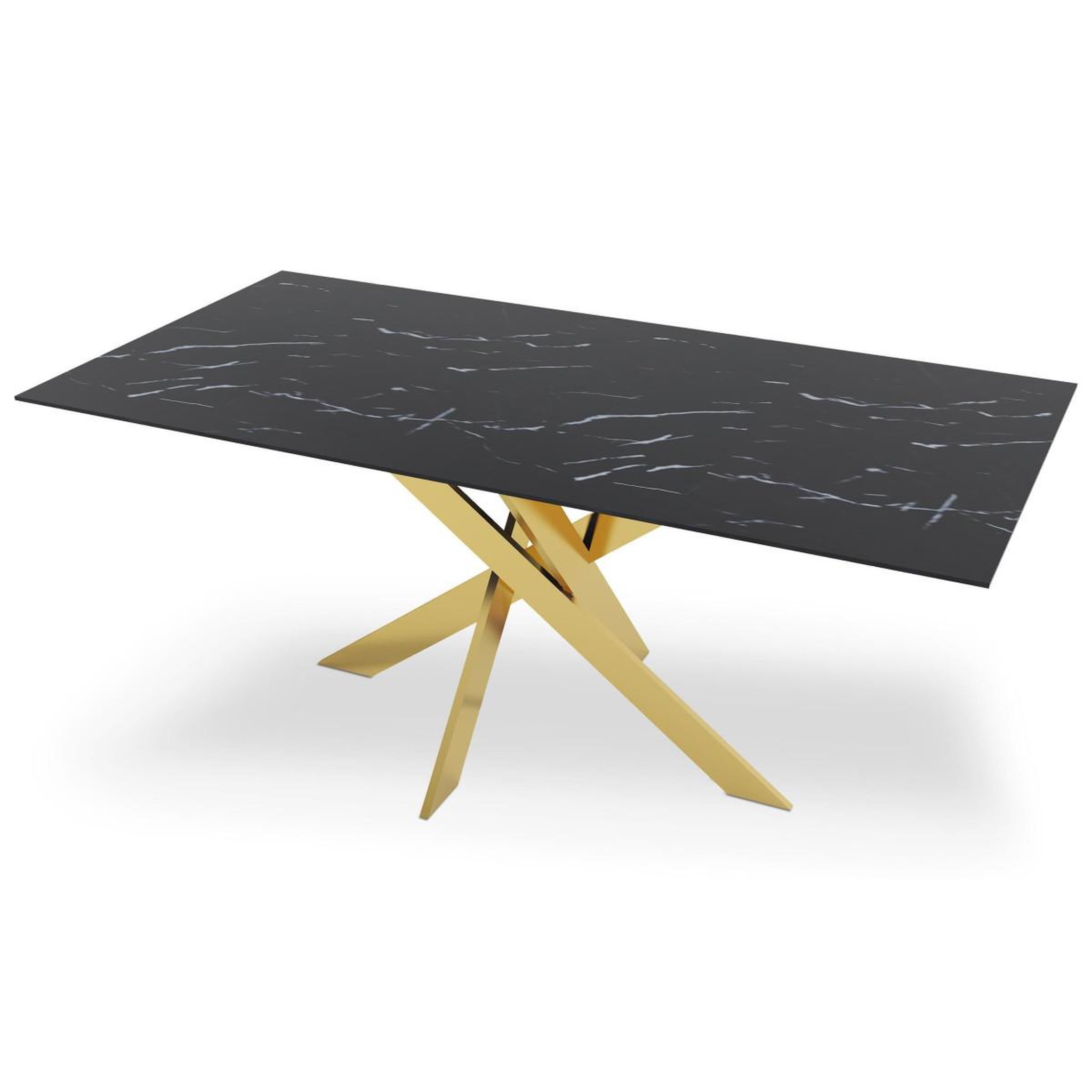 Paris Prix Table de repas design  nalou  180cm noir & or