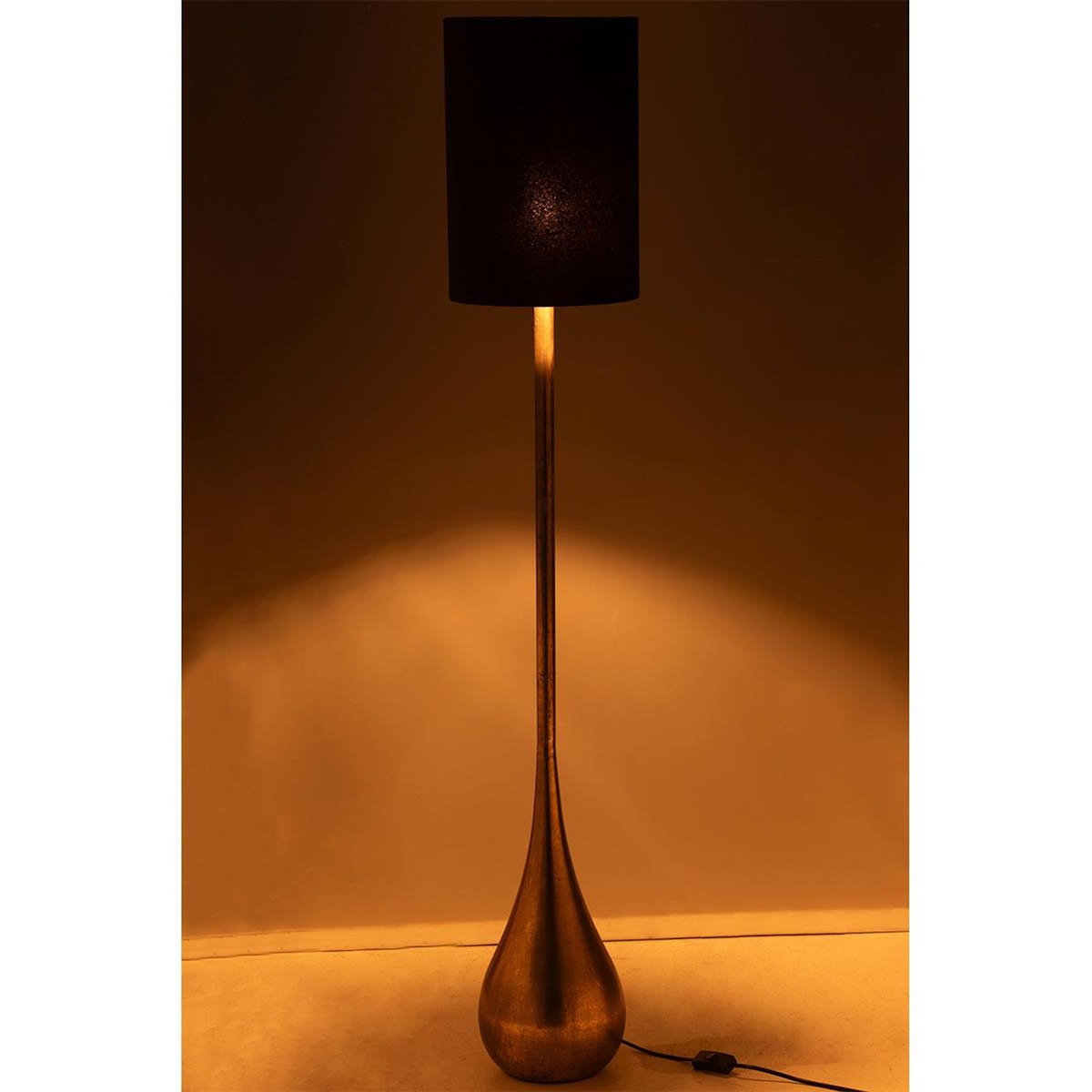 Paris Prix Lampadaire Design Goutte  Jonhie  130cm Or & Noir