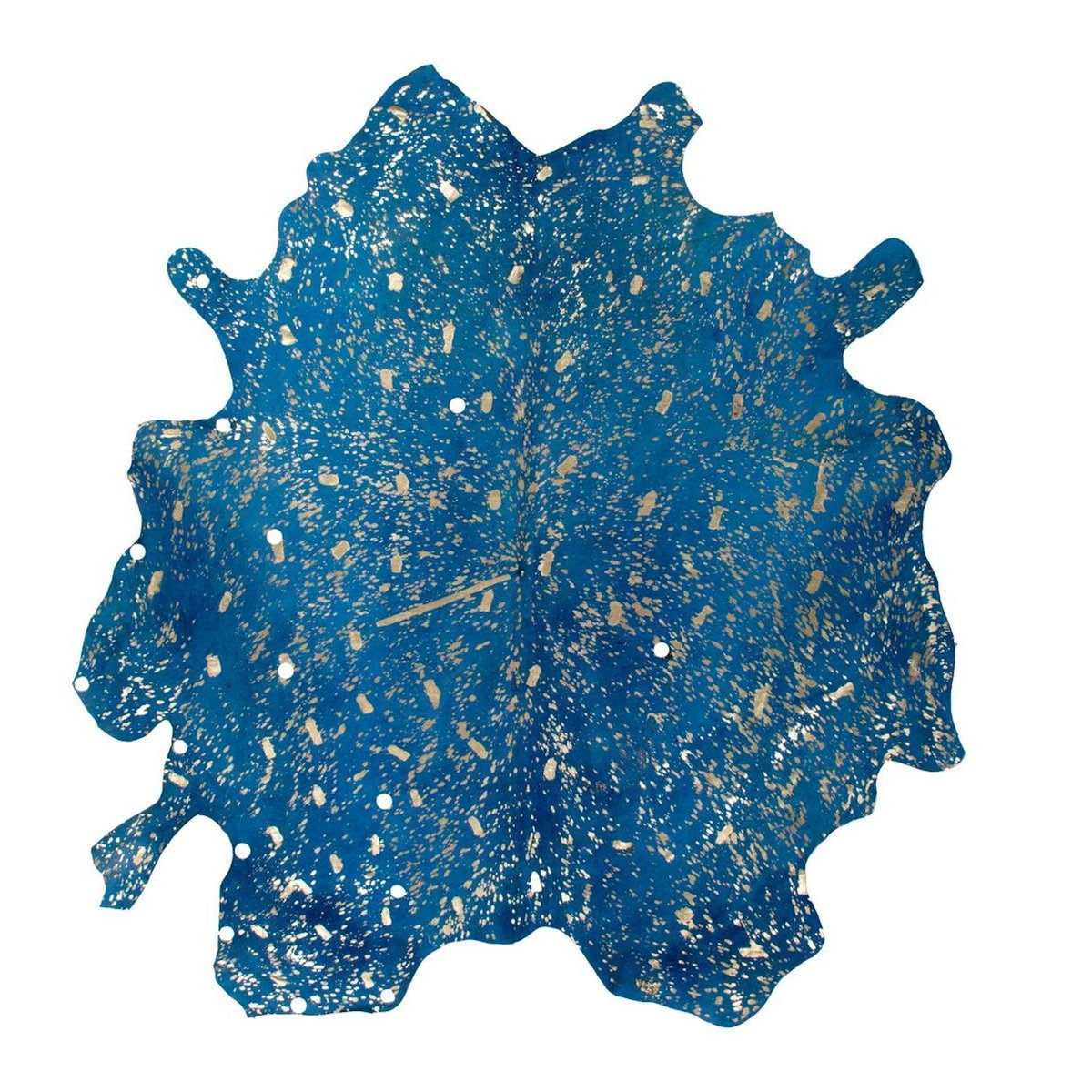 Paris Prix Tapis Peau de Vache  Glam  Bleu & Or