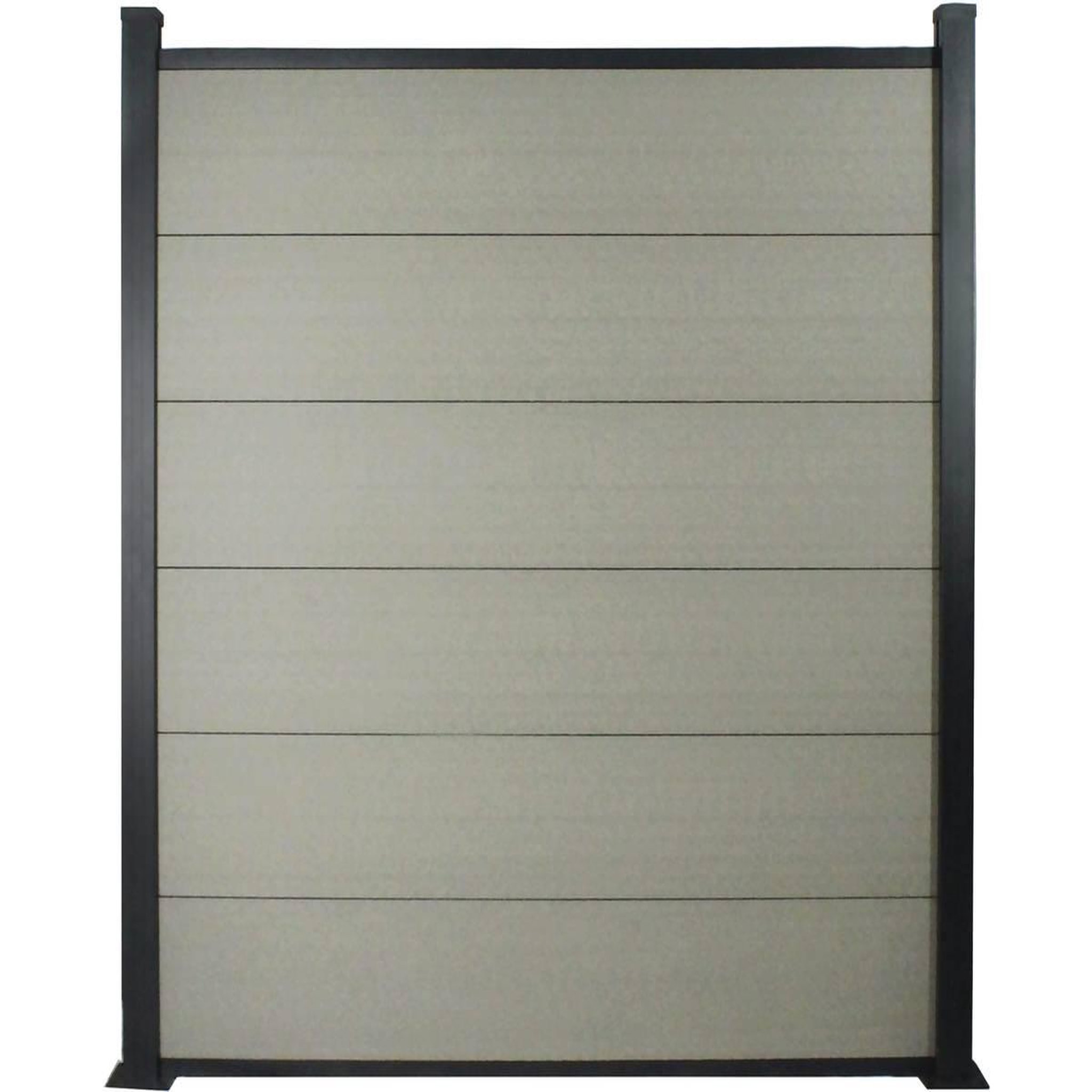 Voir la diapositive 1 : Habitat et Jardin Kit Clôture de 8 x 1.6m composite et aluminium + profilés de finitions - Kit de fixation offert - Gris